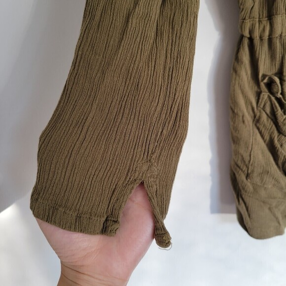 Cleobella Brown Pocket Front Long Sleeve Belted Light Cardigan Jacket Size Small - Picture 5 of 10